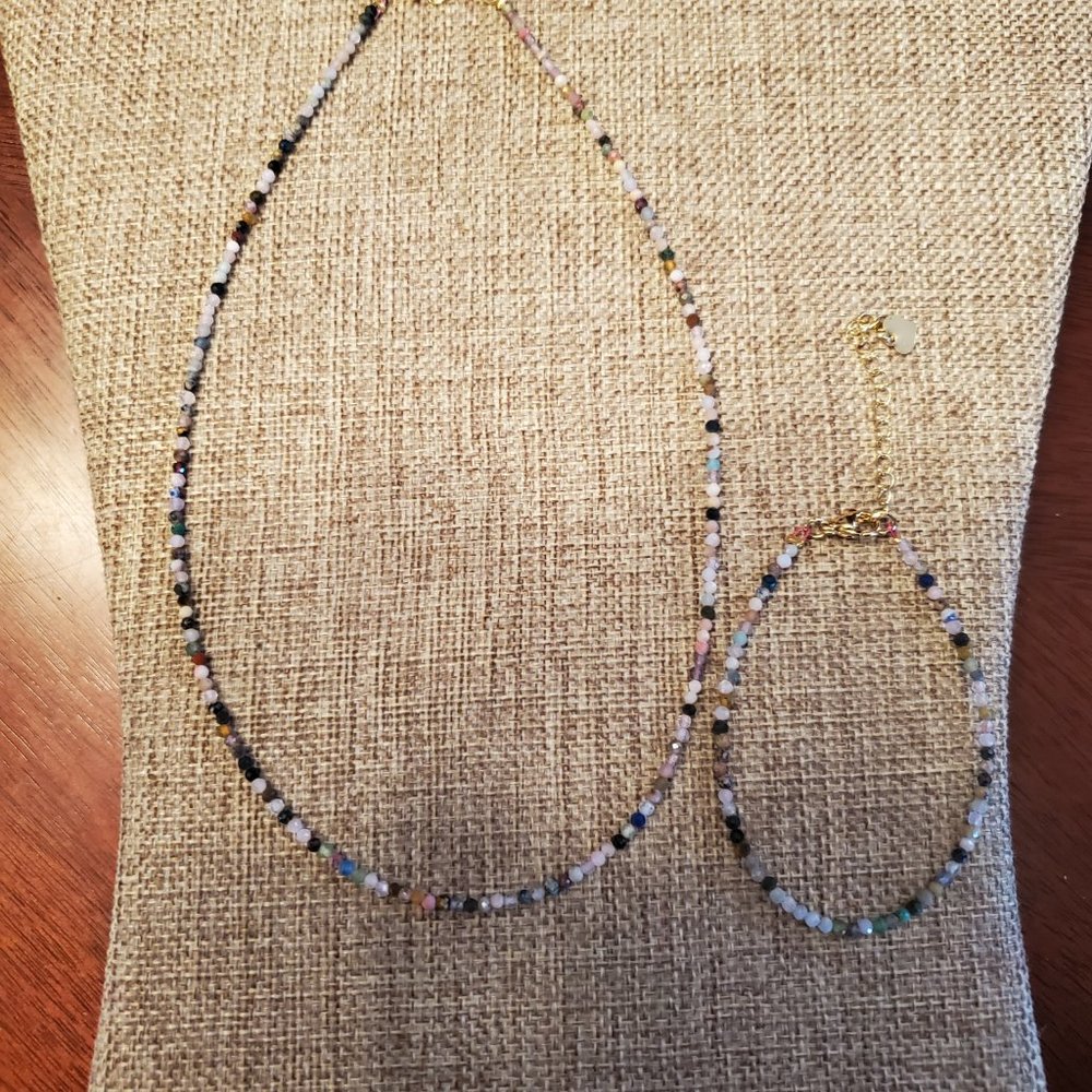 Beaded Necklace and Bracelet Set